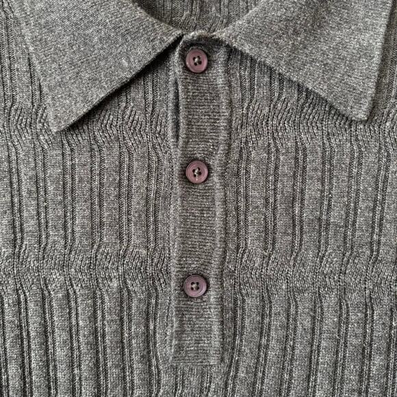 Perry Ellis Silk Cashmere Collared Sweater Medium Preppy Fall Winter - Picture 6 of 6
